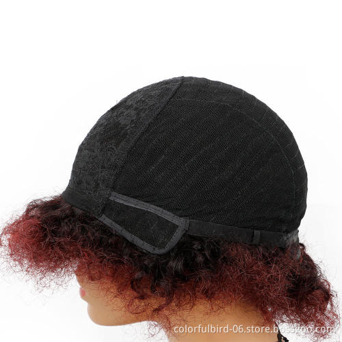 Brazilian glueless T1B/bug  kinky afro short curly  top quality  human hair wigs